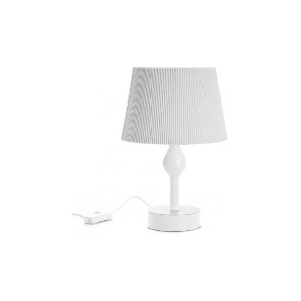 LAMPARA MESA 30CM BASE METAL BLANCA