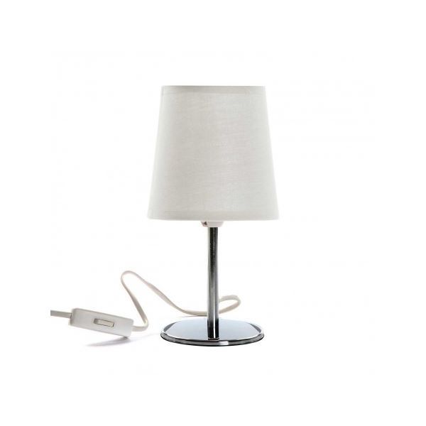 LAMPARA MESA BLANCA METAL 13x13x24